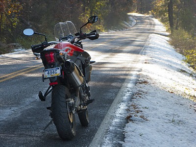moto en hiver