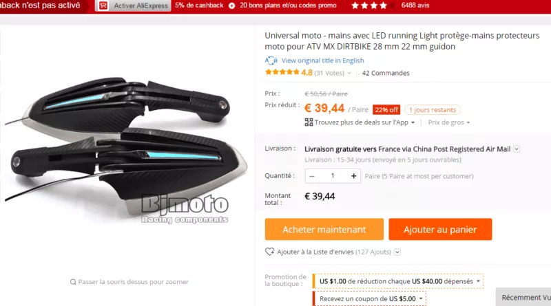 Protege main anti froid pour moto